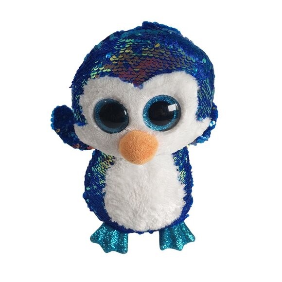 Payton The Penguin TY Flippables 10 Inch Tall 2018 Plush Sequin Toy Gift Beanie - Picture 3 of 7